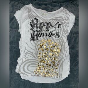 Apple Bottoms White Tee with Gold Accents
